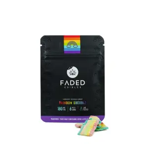 Faded Cannabis Edibles - 180mg Rainbow Sherbet Belts