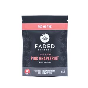 Faded Edibles Pink Grapefruit Jelly Blocks - 360 mg